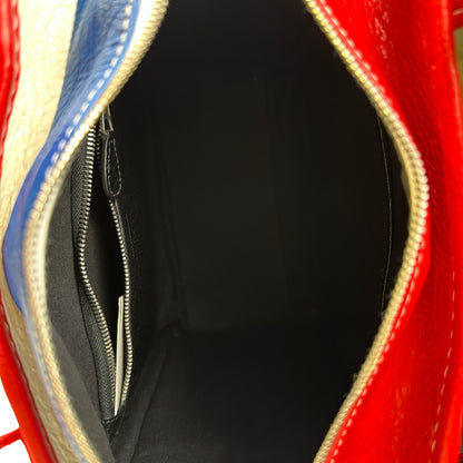 Used BALENCIAGA Leather Bazar Shopper Tote Bag Red White Blue