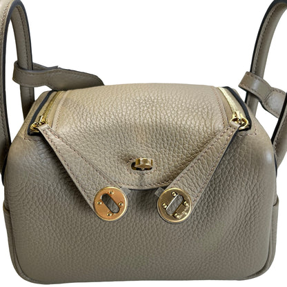 Brand New HERMES Clemence Lindy Handbag Etoupe