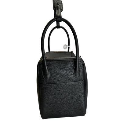 Brand New HERMES Leather Lindy 26 Handbag Black PHW
