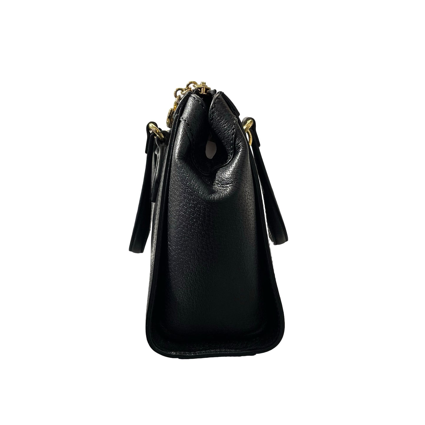 Used GUCCI Calfskin Leather Ophidia Cross Body Bag GHW Black