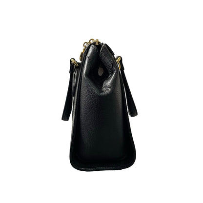 Used GUCCI Calfskin Leather Ophidia Cross Body Bag GHW Black