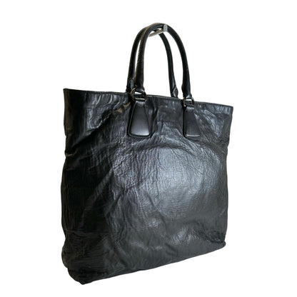 Used PRADA Leather Tote Bag Tote Bag Black