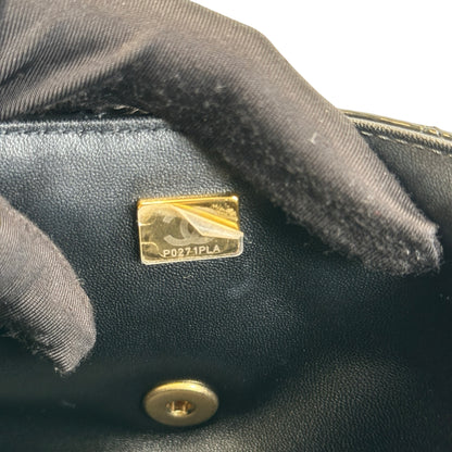 Used CHANEL Quilted Patent Leather Flap Bag Chain Shoulder Bag Black Gold