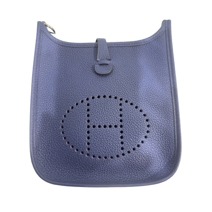 Used HERMES Clemence Mini Evelyne Crossbody Bag Blue