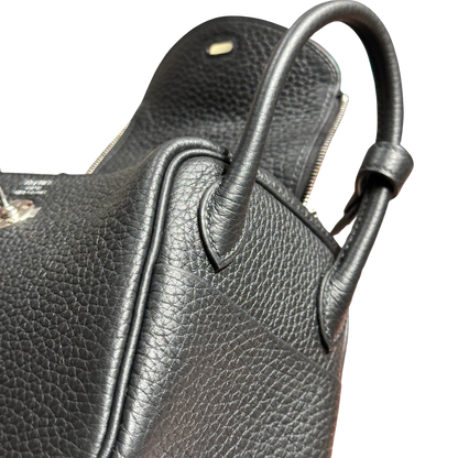 Brand New HERMES Taurillon Clemence Lindy Handbag Noir
