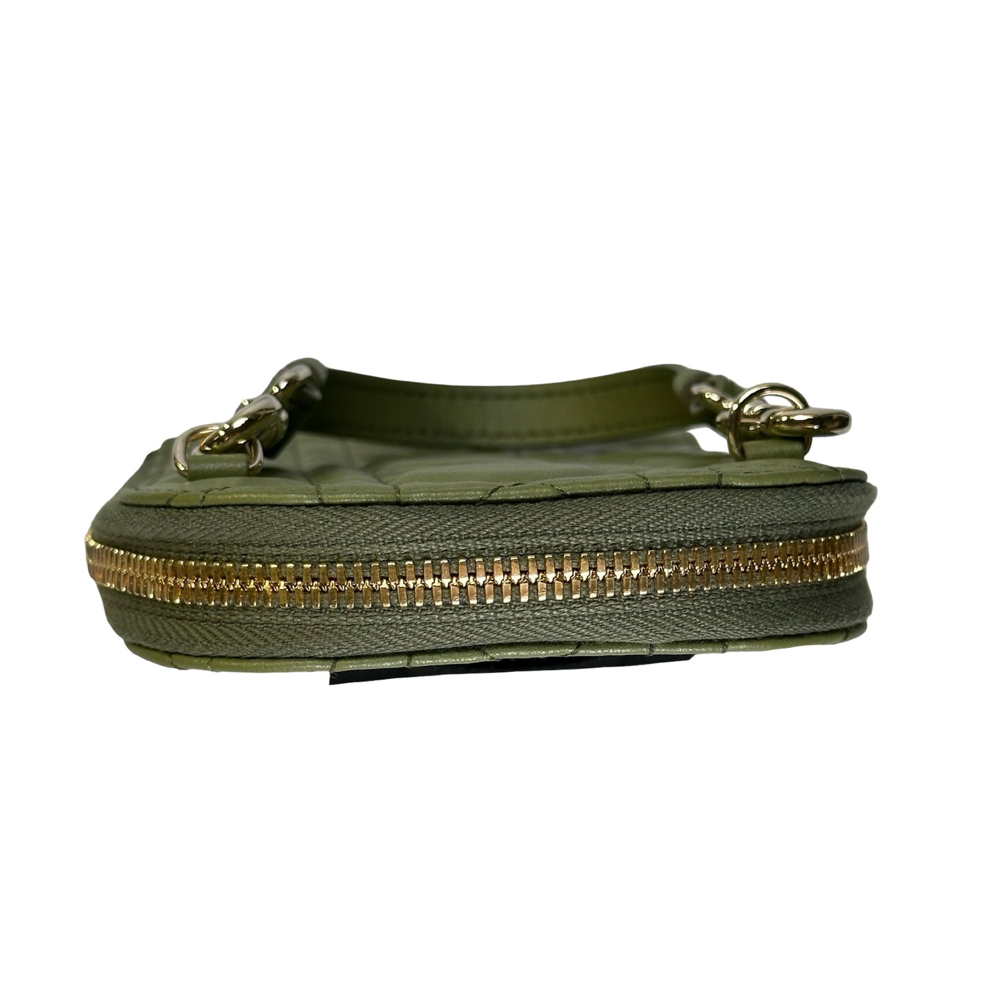 Used DIOR Cannage Cannage Pouch Green GHW