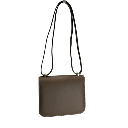 Brand New HERMES Epsom Leather Constance Shoulder Bag Etoupe