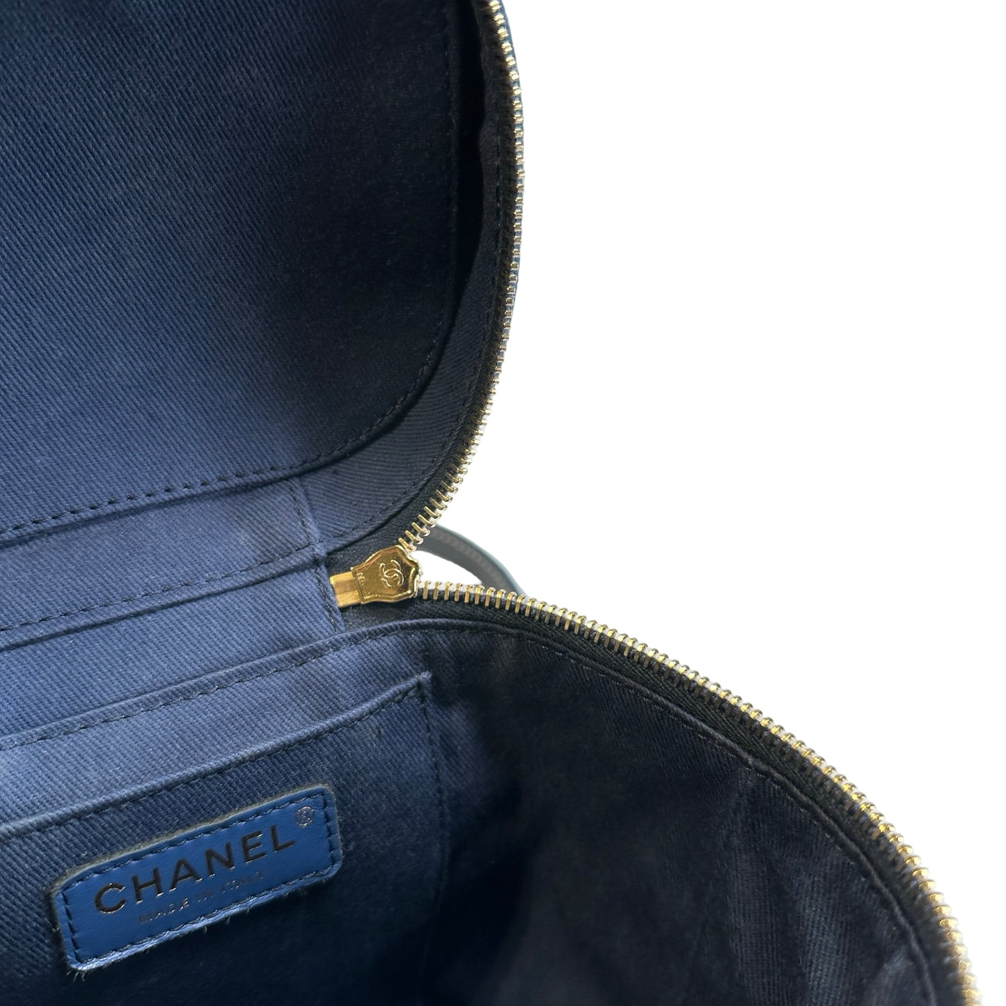 Used CHANEL Denim Bucket bag Cross body bag Denim blue