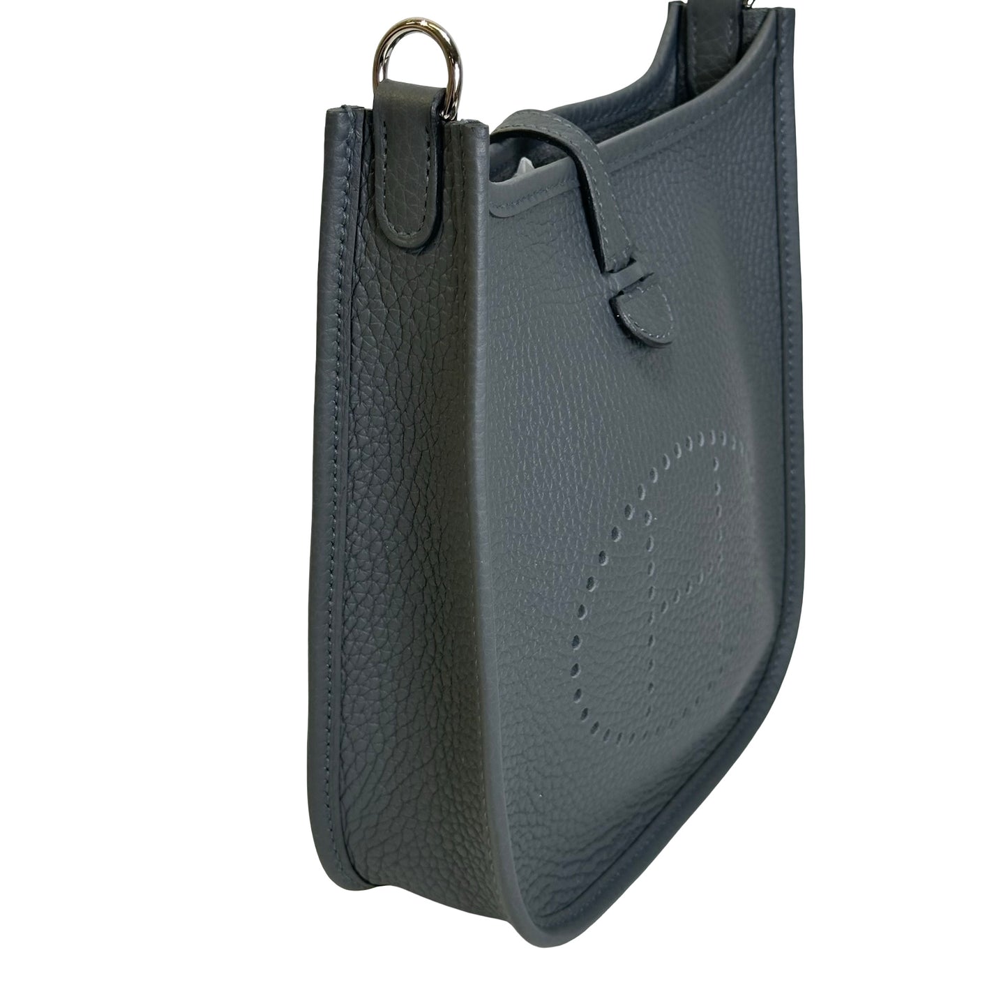Brand New HERMES Clemence Mini Evelyne Cross body bag Grey PHW