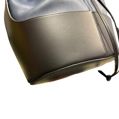 Used LOEWE Solid Balloon Bucket Bag Navy Blue Black