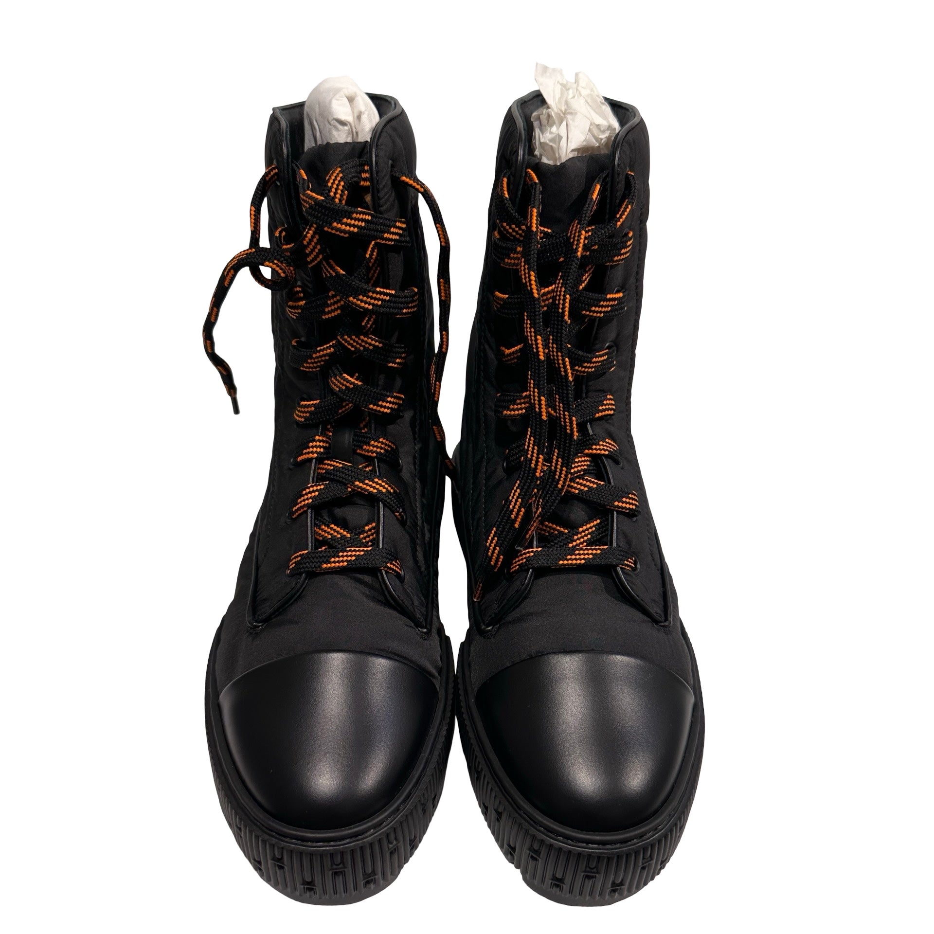 New Hermès Calfskin Leather Parachute Boots Black – VOOTIC