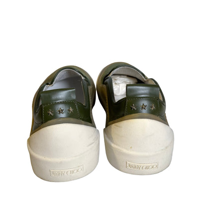 Used JIMMY CHOO Suede Leather Grove Sneakers Green