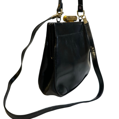 Used CELINE Leather Vintage Cross body bag Cross body bag Black GHW
