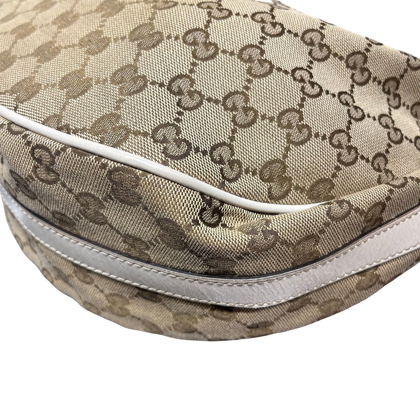 Used GUCCI Monogram Hobo Bag Beige Brown