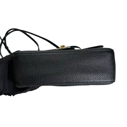 Brand New CHANEL Caviar Leather Flap Bag Shoulder Bag Black Gold