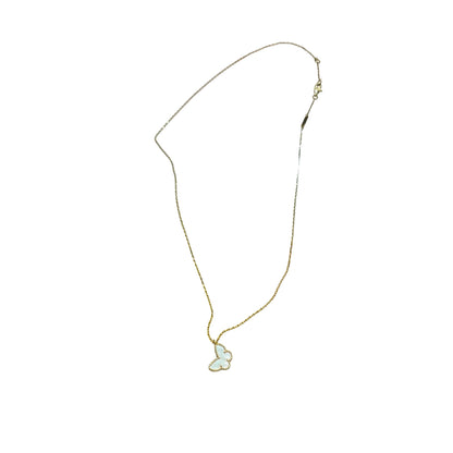 Used Van Cleef & Arpels 18K Gold Sweet Alhambra Butterfly Pendant Jewelry Beige