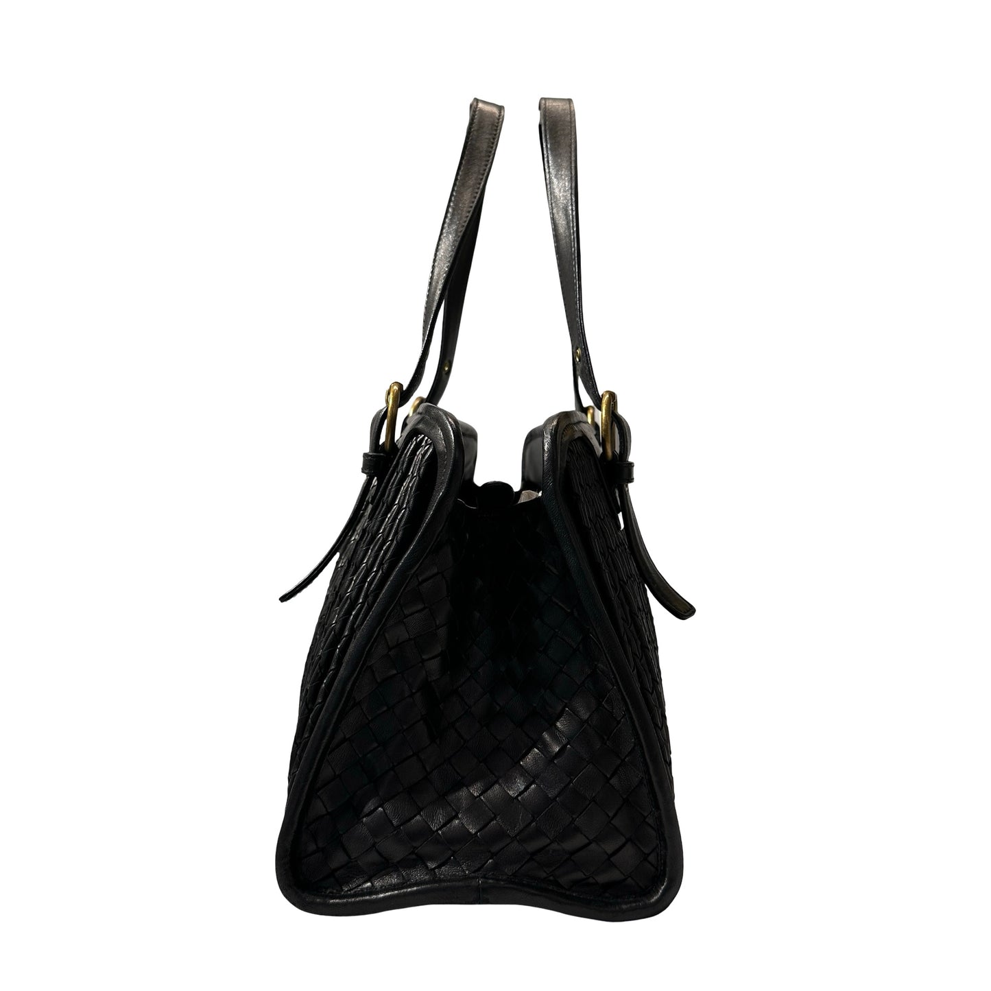 Used Bottega Veneta Shoulder Bag Black GHW