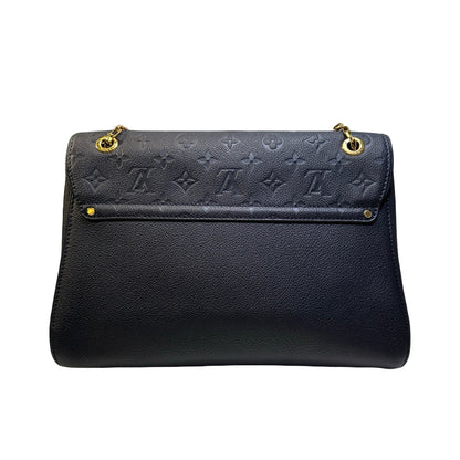 Used LOUIS VUITTON Monogram Empreinte Leather Pochette Metis Shoulder Bag Navy GHW