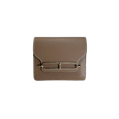 Used HERMES Etoupe Roulis Wallet Brown PHW