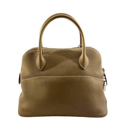 Used Hermès Taurillion Bolide 31 Shoulder Bag Etoupe (18) PHW