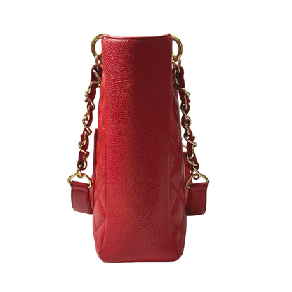 Used CHANEL GHW Used Chanel PST Shoulder Red Bag