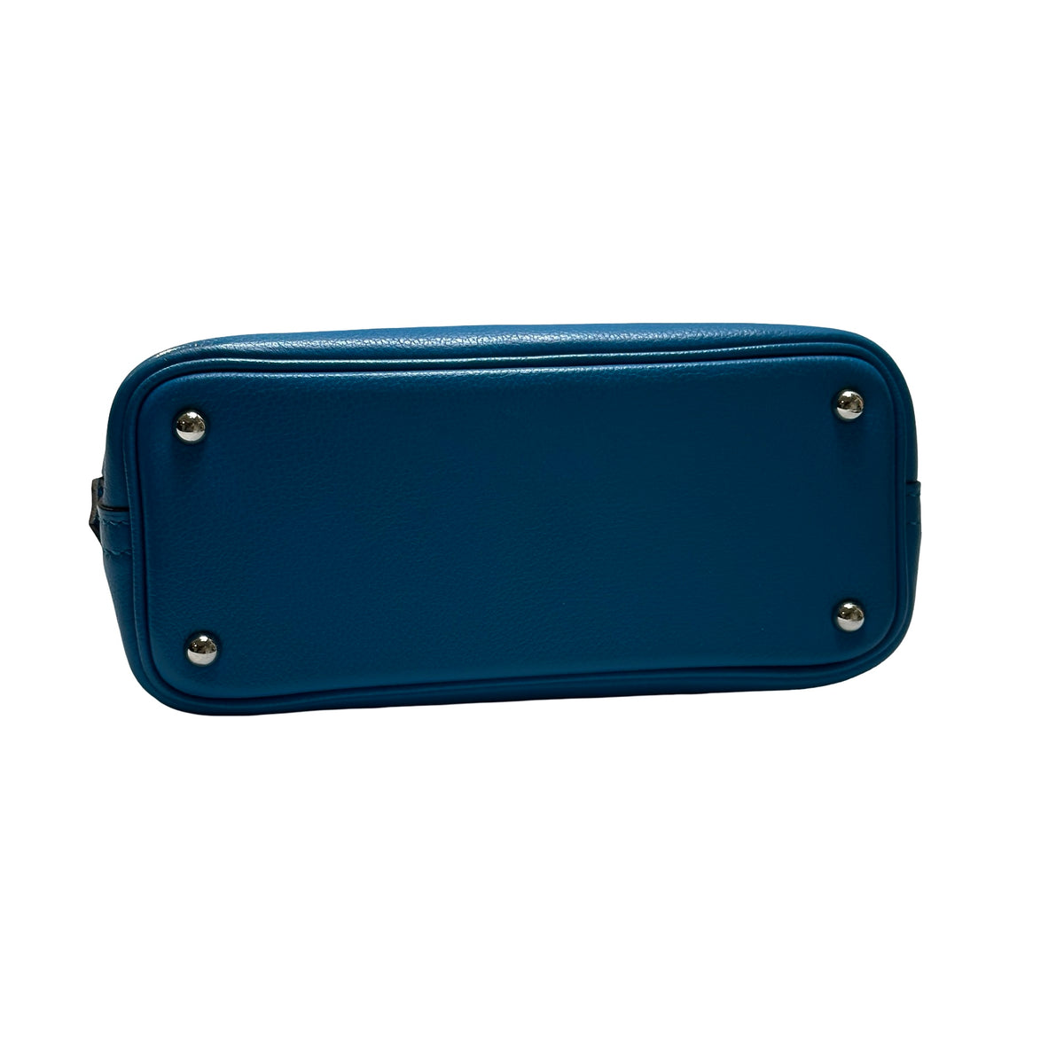 Used HERMES Leather Bolide Mini Handbag Blue