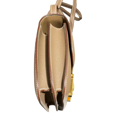 Hermès Mini Constance Shoulder Bag Etoupe GHW