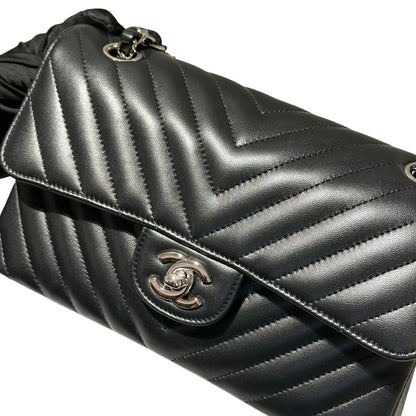 Used CHANEL CF 23 Shoulder Bag Black PHW