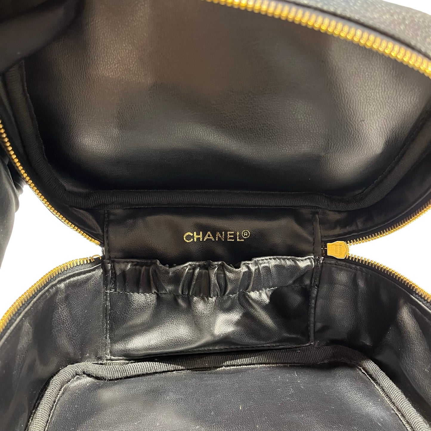 Used CHANEL Vanity Case Shoulder Bag Black GHW