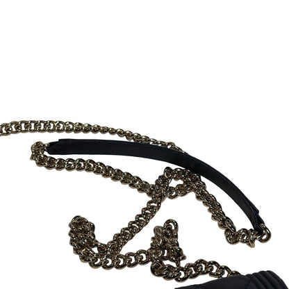 Used CHANEL Quilted BOY CHANEL WALLET ON CHAIN Wallet on chain Navy GHW