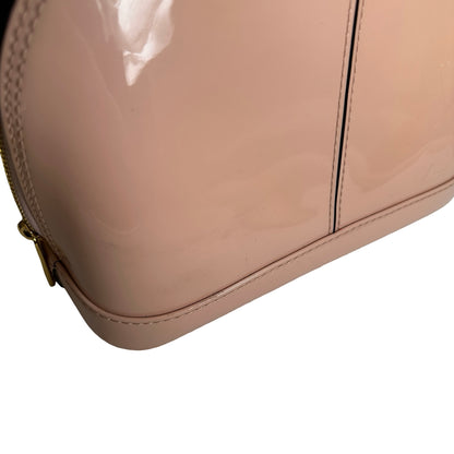 Used LOUIS VUITTON Monogram Vernis Alma Handbag Rose Velours Brown