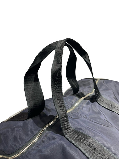 Used CHANEL Nylon Tote Bag Holdall Navy Blue Black PHW