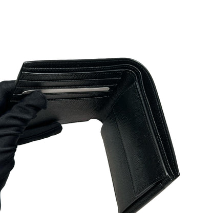 Unused SAINT LAURENT Calfskin Leather YSL PORTEFEUILLE HOMME(128Y)SL Wallet Black
