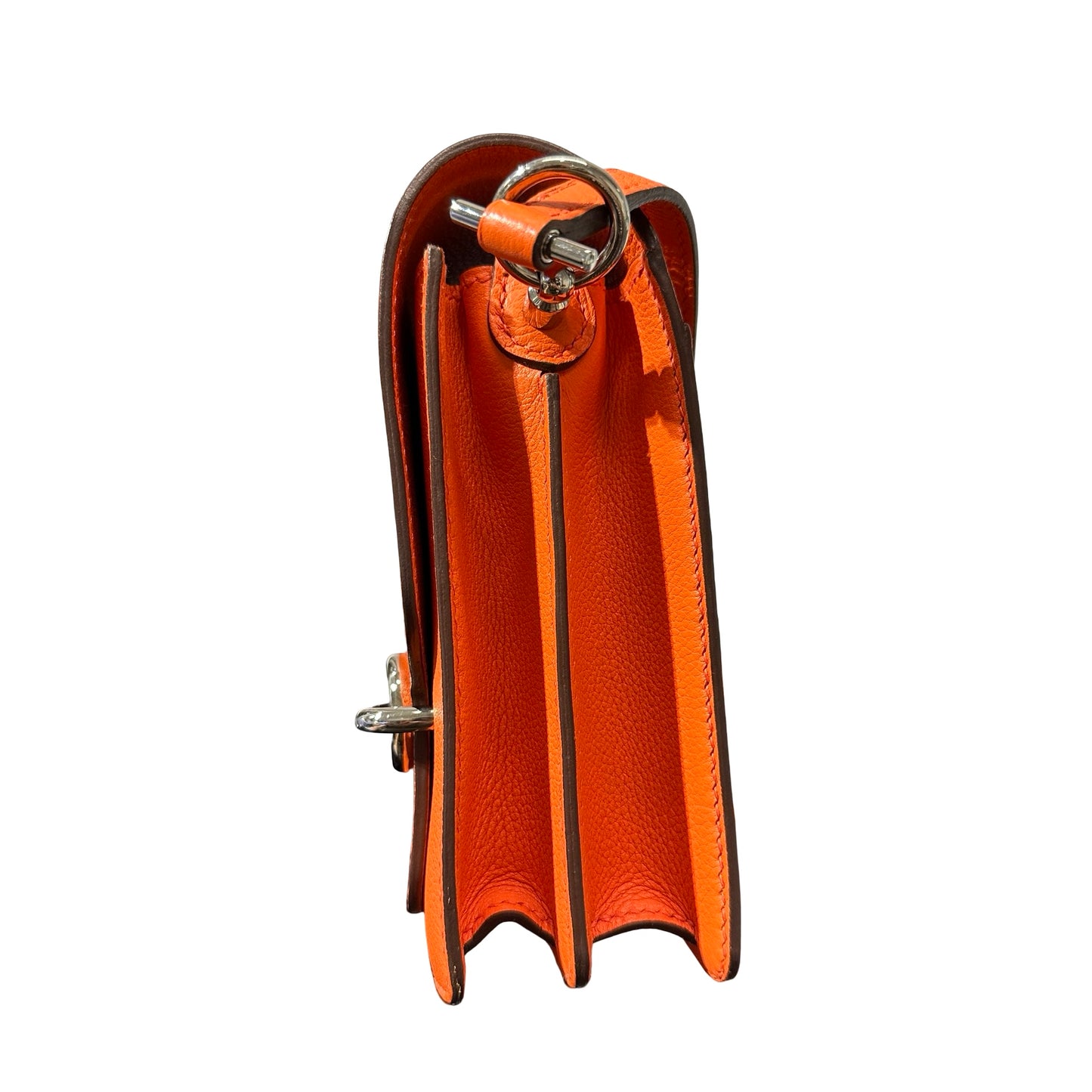 Used Hermès Evercolour MINI ROULIS Shoulder Bag Orange PHW