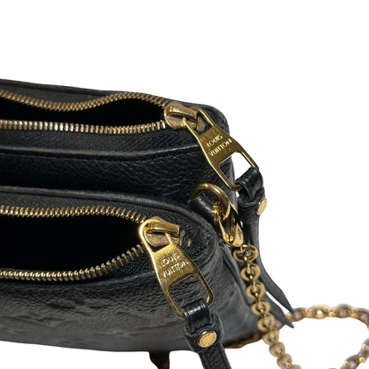 Used LOUIS VUITTON Monogram Eclipse coated canvas Double Zip Pochette Shoulder Bag Black GHW
