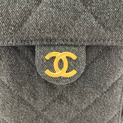New CHANEL Denim Small 25 Denim Shoulder Bag GHW Black