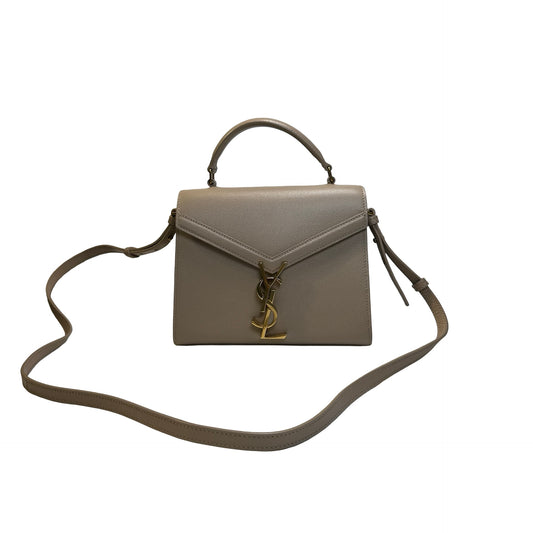 Used SAINT LAURENT grained calfskin Cassandra Handbag taupe