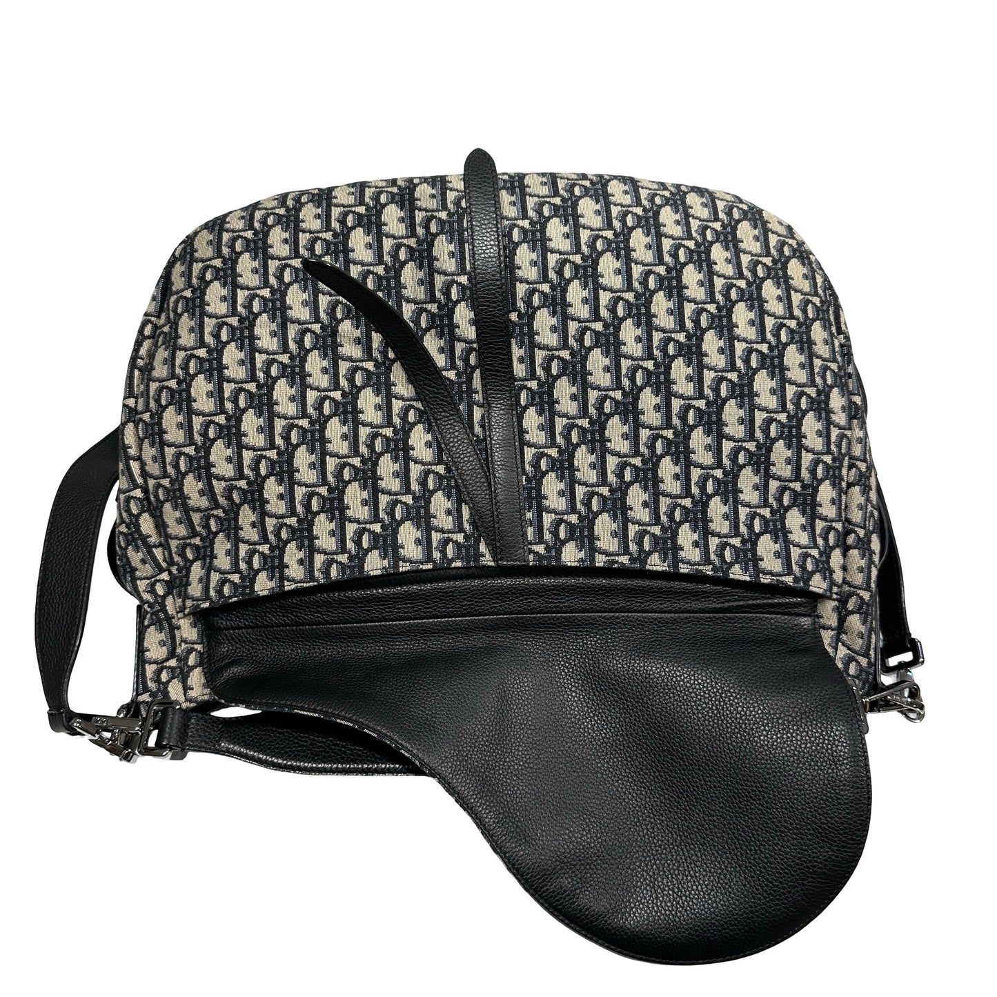 Used DIOR Canvas Oblique Saddle Messenger Bag GHW