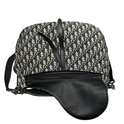 Used DIOR Canvas Oblique Saddle Messenger Bag GHW