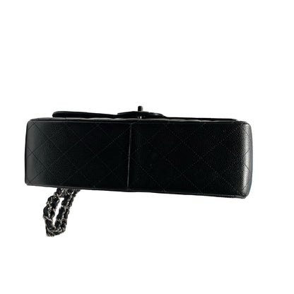 Used Chanel Caviar Leather Jumbo Shoulder Bag Black PHW