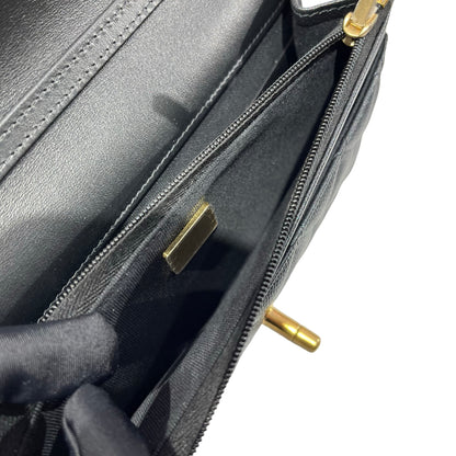 Used Chanel Caviar Leather Wallet on Chain Black GHW