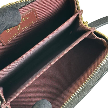 Used CHANEL Caviar Quilted Classic Zipped Coin Purse Coin Purse Black Gold hardware