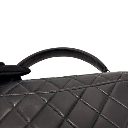 Used CHANEL Lambskin Leather Used CHANEL Lambskin Leather Vintage Flap with Top Handle Handbag Pink