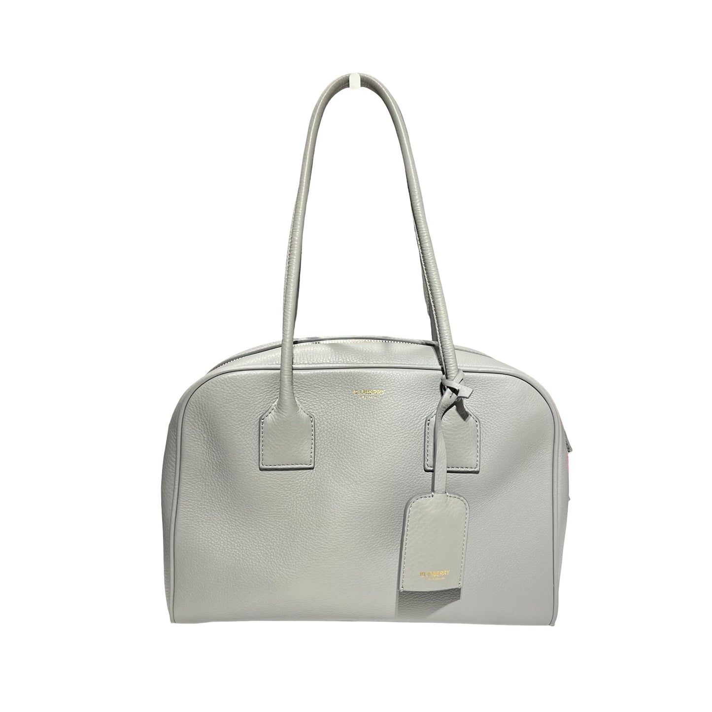 Used BURBERRY Tote Bag Grey GHW