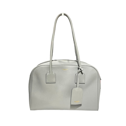 Used BURBERRY Tote Bag Grey GHW