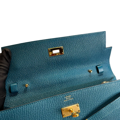Used HERMES KELLY TO GO Crossbody Bag Green GHW