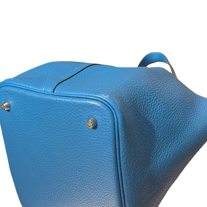 Used HERMÈS TC Picotin 22 Handbag Blue PHW