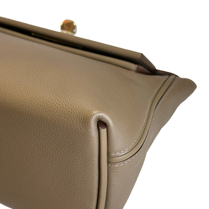 Used HERMES Togo Leather Mini 2424 Handbag ETOUPE/ETOU PHW