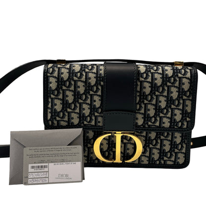 Used DIOR Canvas MONTAIGNE 30 Cross Body Bag Navy Blue