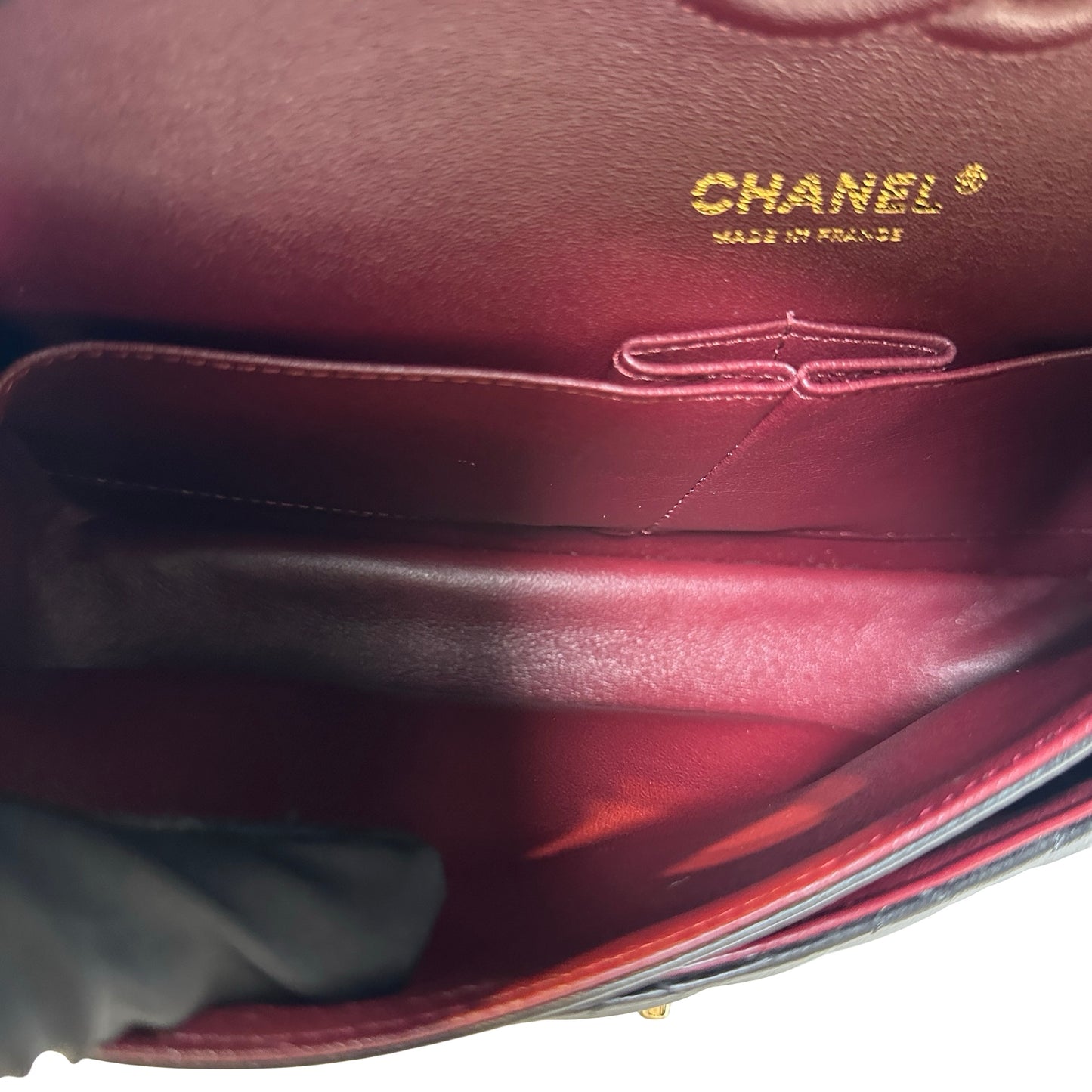 Used CHANEL Lambskin CF 25 Clambskin Chain Shoulder Bag Black